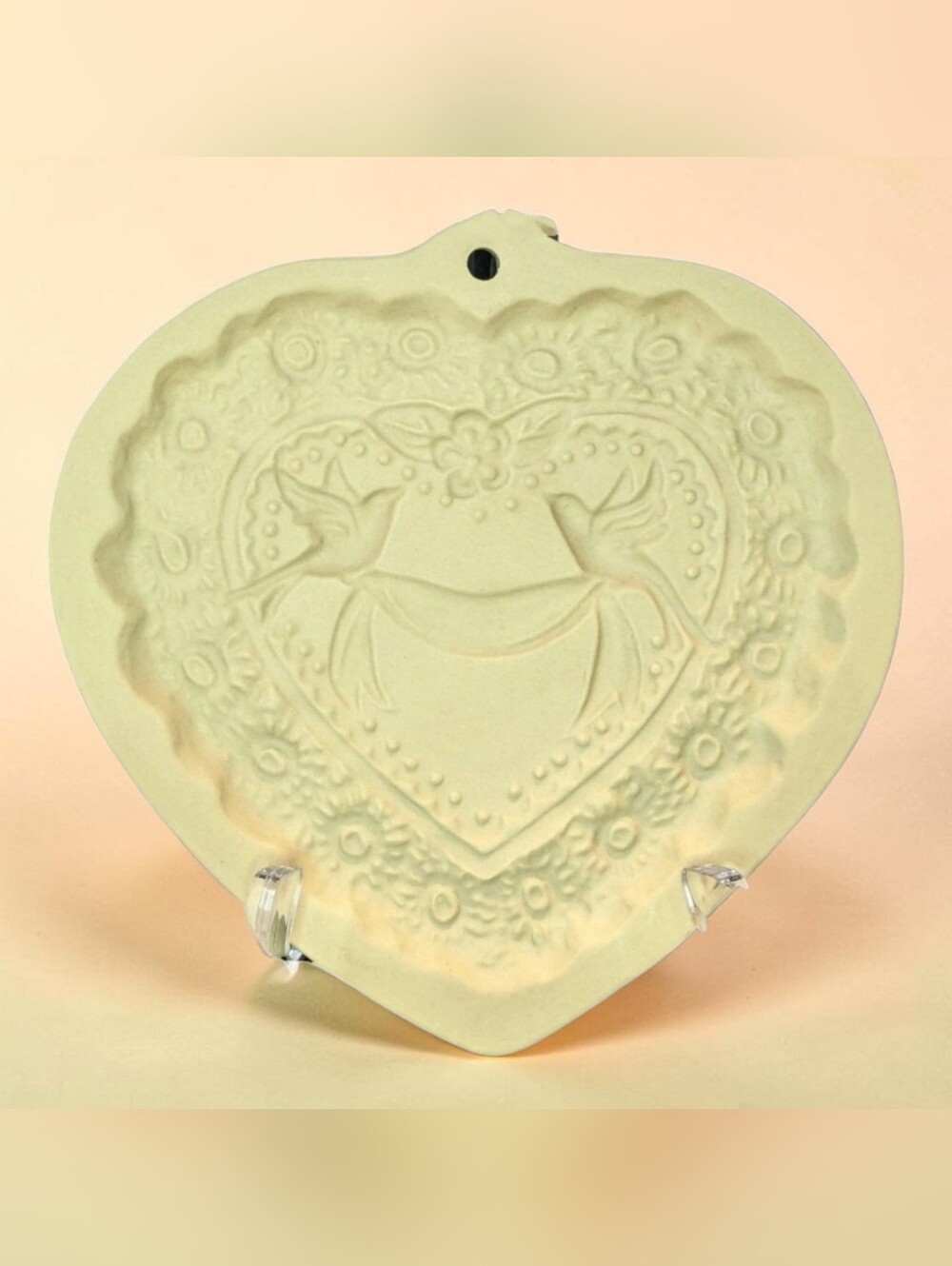 Brown Bag Cookie Mold Wedding Heart Doves Ribbons 1985 Wedding Shower 6"